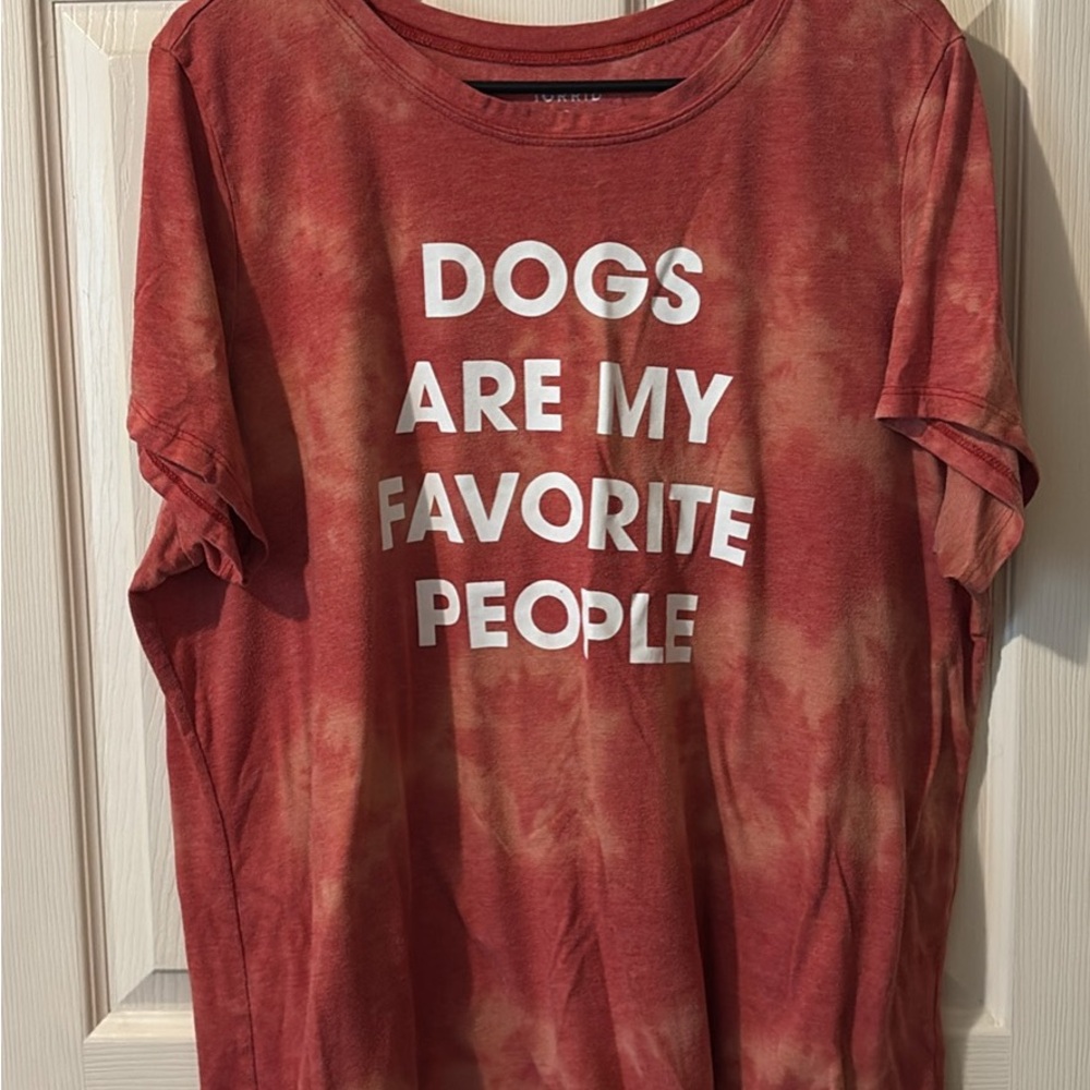Torrid Red and White Dog Lover Tee